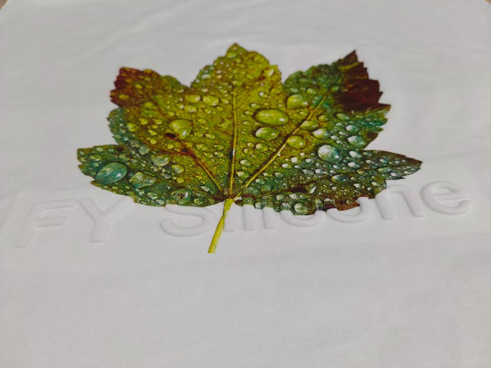 Emboss Silicone Screen Printing On Printed Fabric