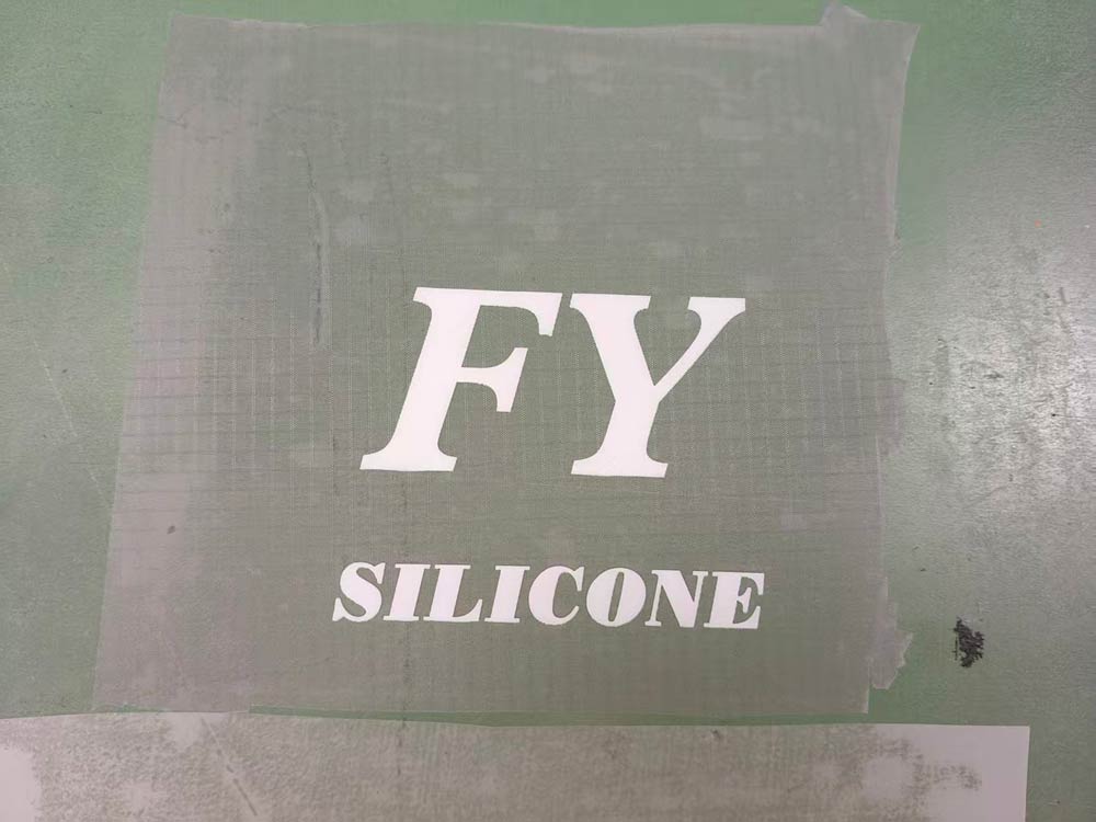 Silicone ink screen printing on fluorine-coated waterproof fabric